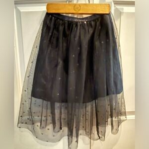 Girls Cat & Jack Black Sparkle Tulle Midi Skirt sz M 7/8